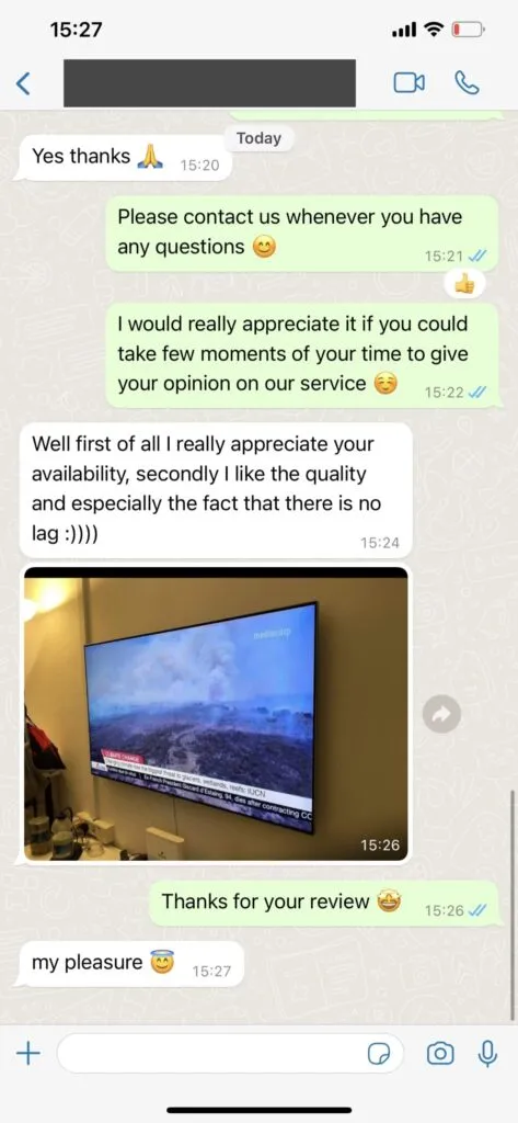 Experiencia WhatsApp IPTV Plaza 2